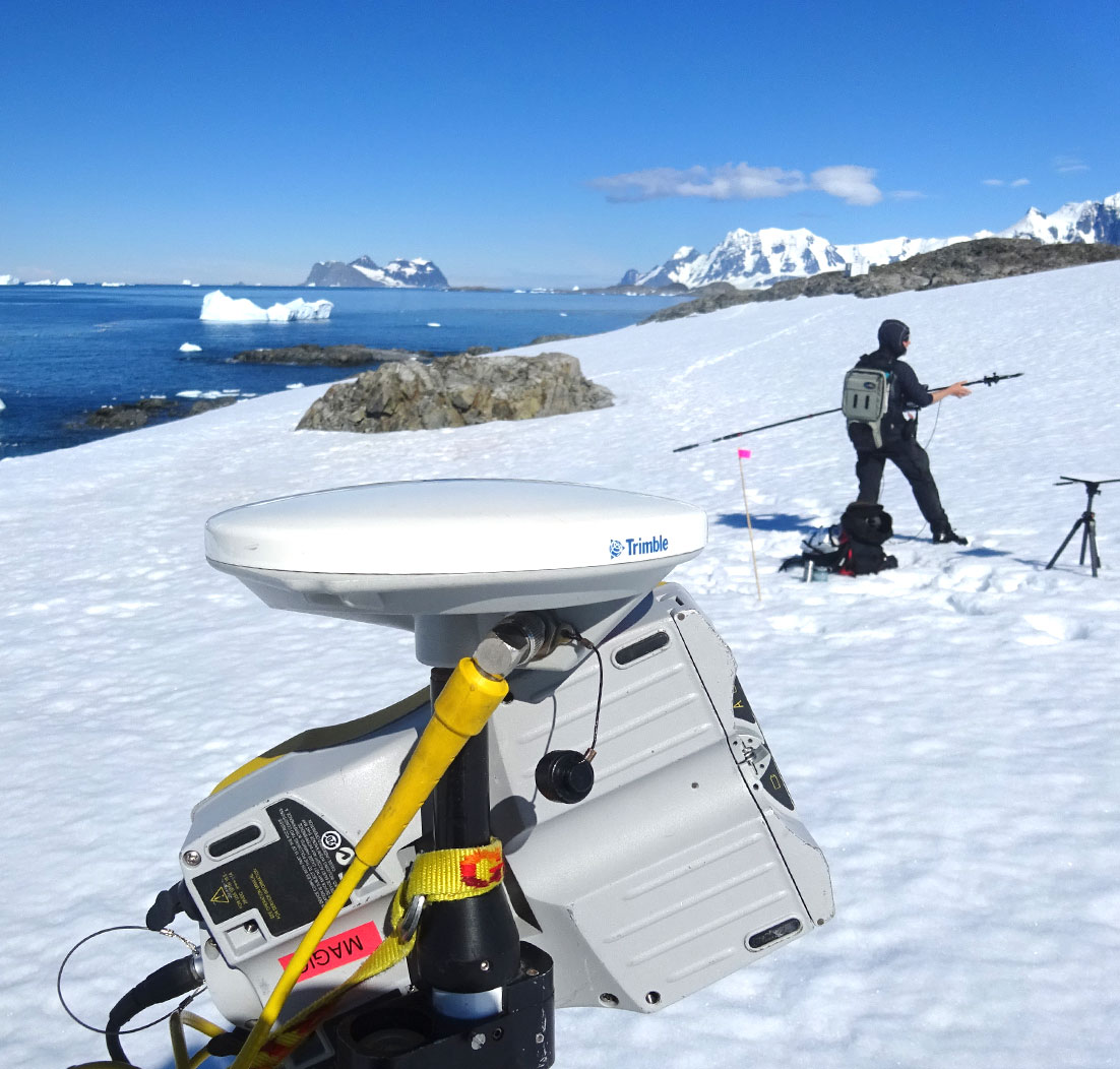 satellite equipment in the snow